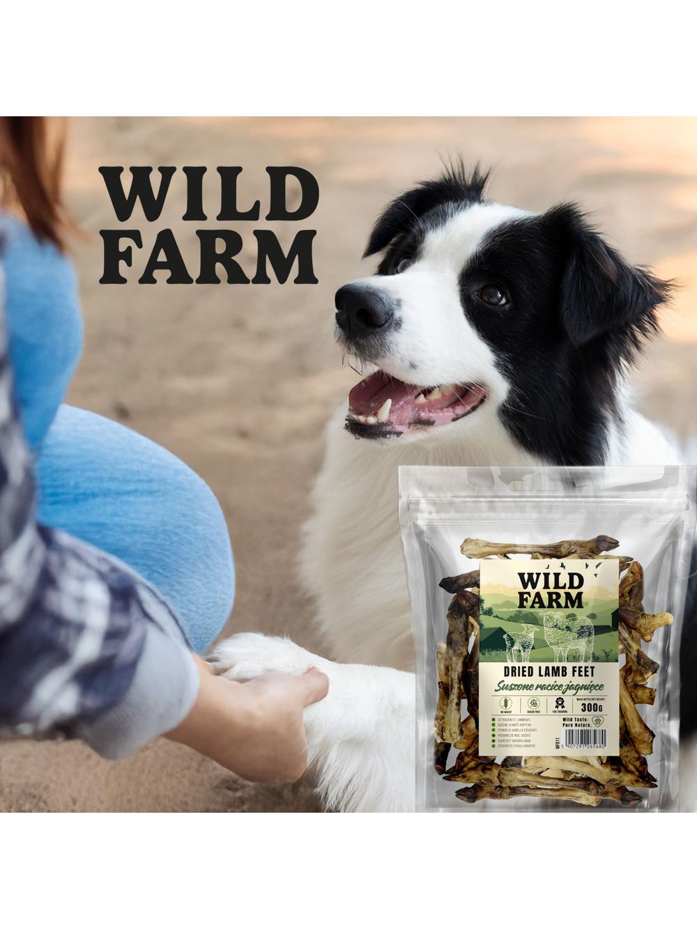 WILD FARM Suszone racice jagnięce 300g przysmak dla psa