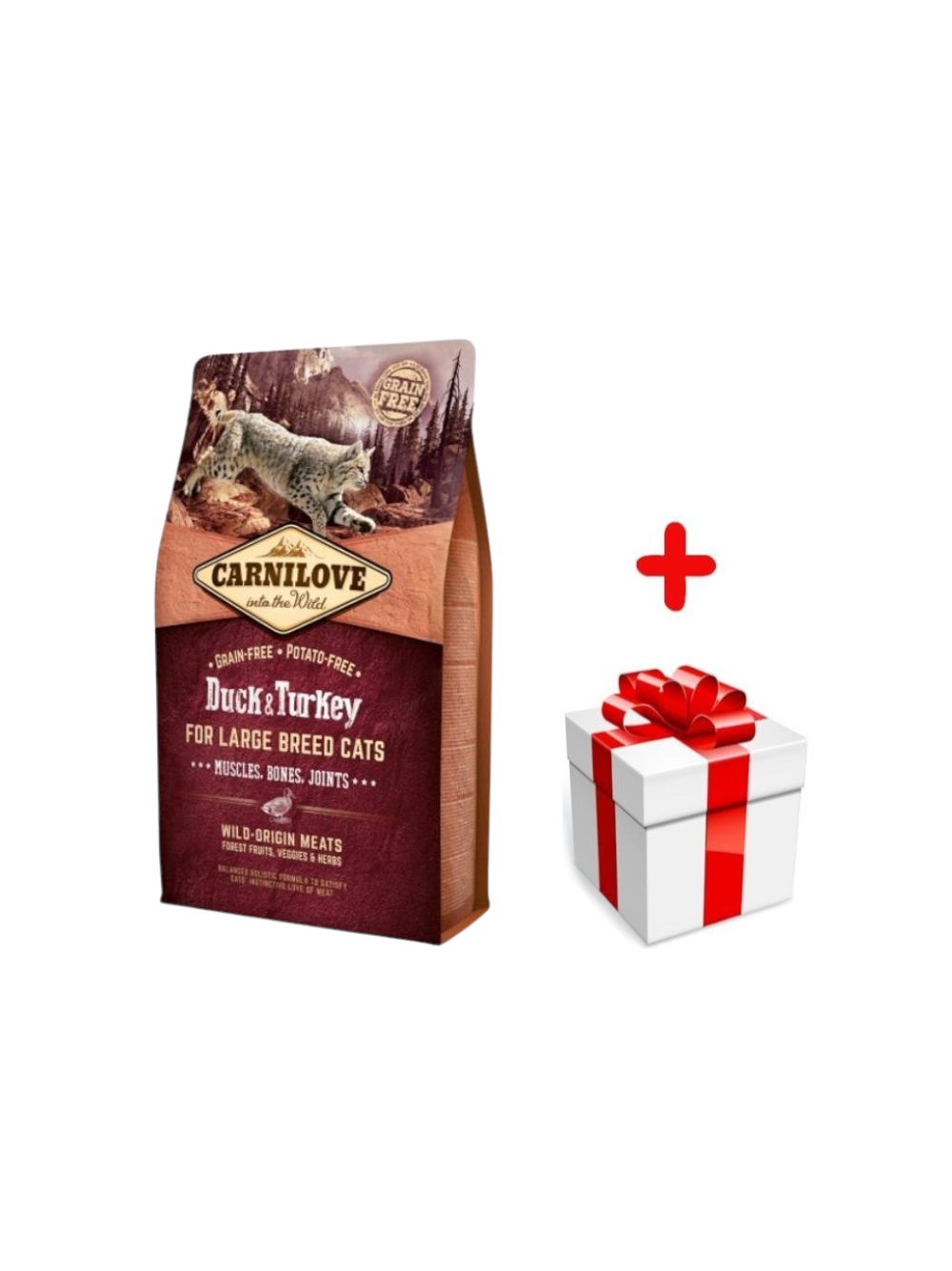 CARNILOVE Cat Duck & Turkey For Large Breed 2kg + niespodzianka dla kota GRATIS!
