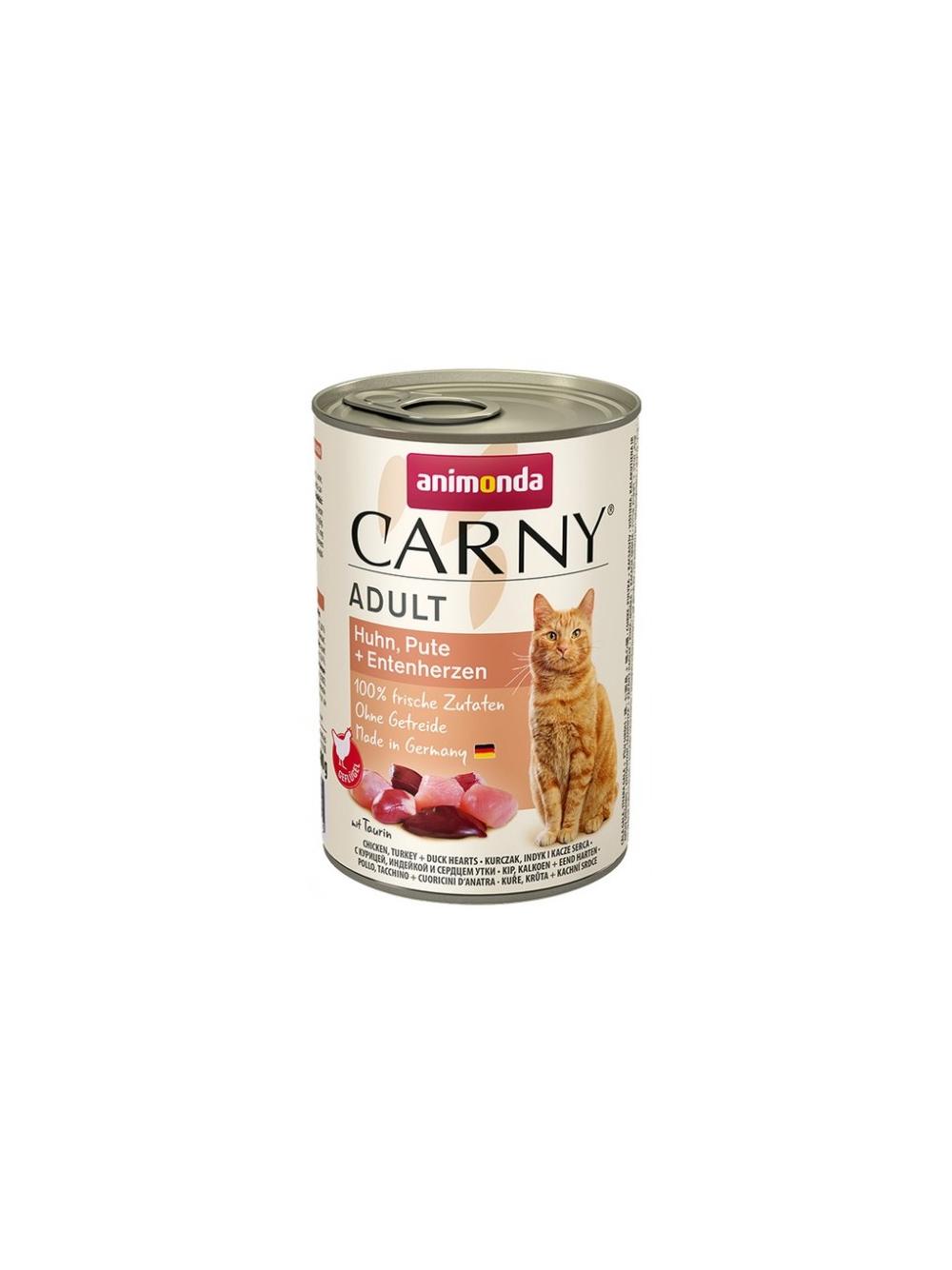 ANIMONDA Cat Carny Adult smak: kurczak, indyk i serca kaczki 18x400g