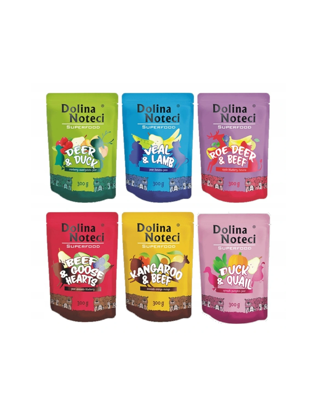 DOLINA NOTECI SUPERFOOD MIX SMAKÓW 12 x 300g  -karma mokra dla psa