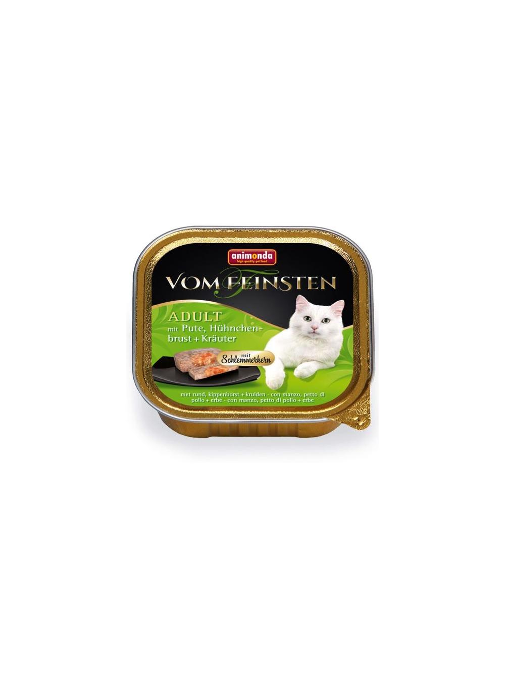 ANIMONDA Cat Vom Feinsten Adult z nadzieniem: Indyk, pierś z kurczaka i zioła 32x100g
