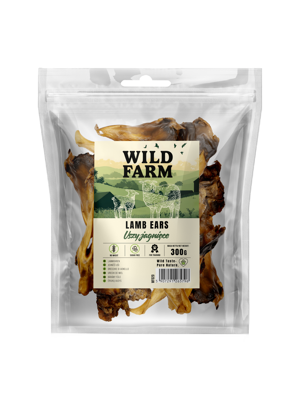 WILD FARM uszy jagnięce 300g przysmak dla psa