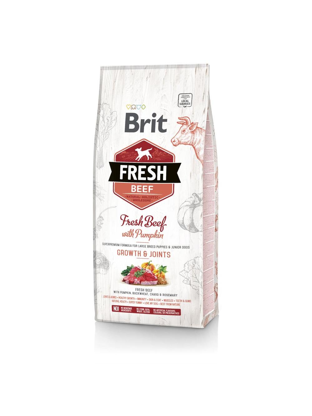 Brit Fresh Beef & Pumpkin Puppy Large Growth & Joints 12kg + niespodzianka dla psa GRATIS!