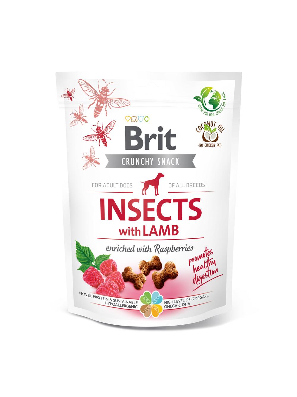 BRIT CARE Dog Crunchy Cracker Insects rich in Lamb 3x200g