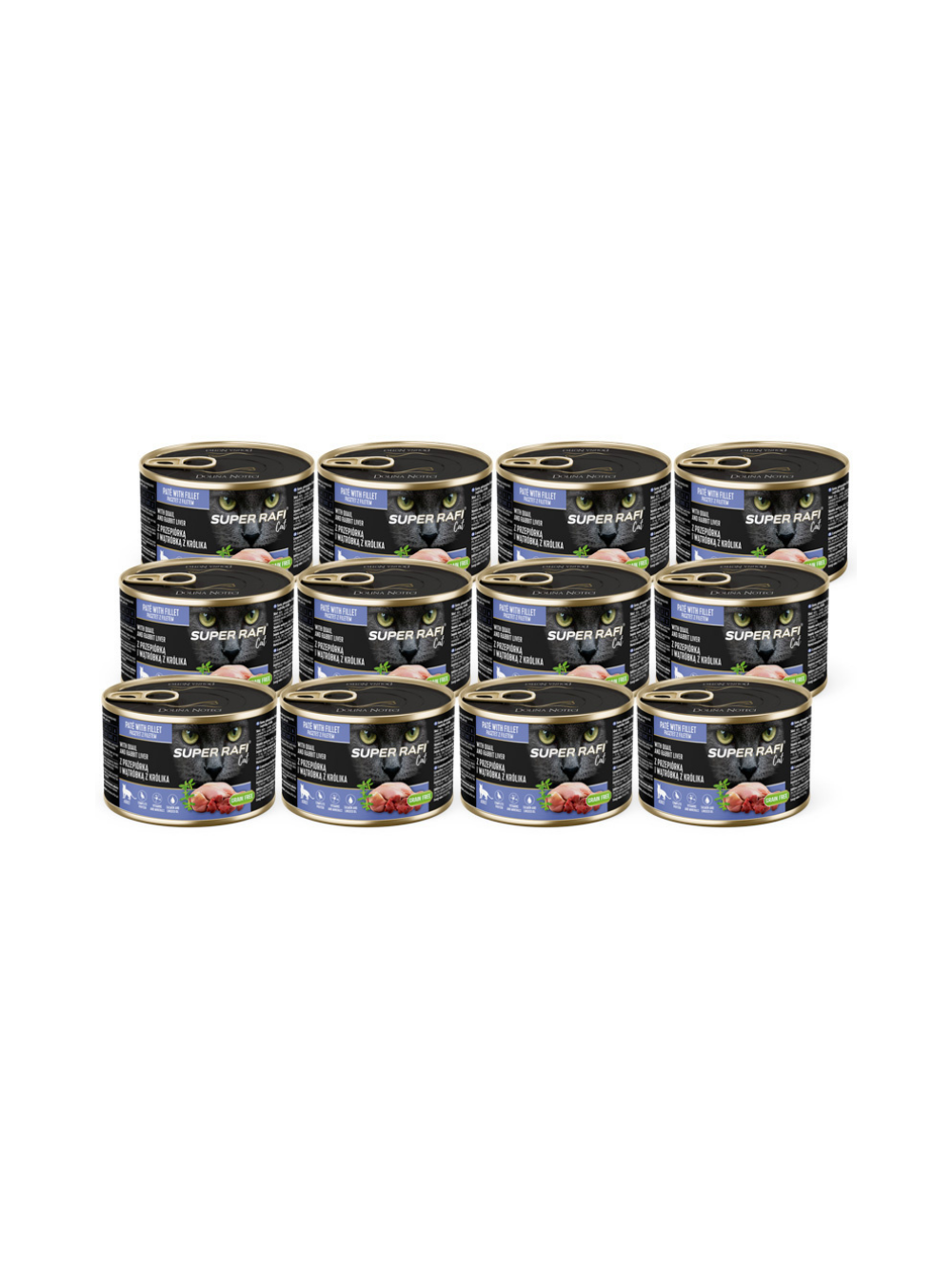 DOLINA NOTECI Super Rafi Cat P&F z przepiórką i wątróbką z królika 12x185g