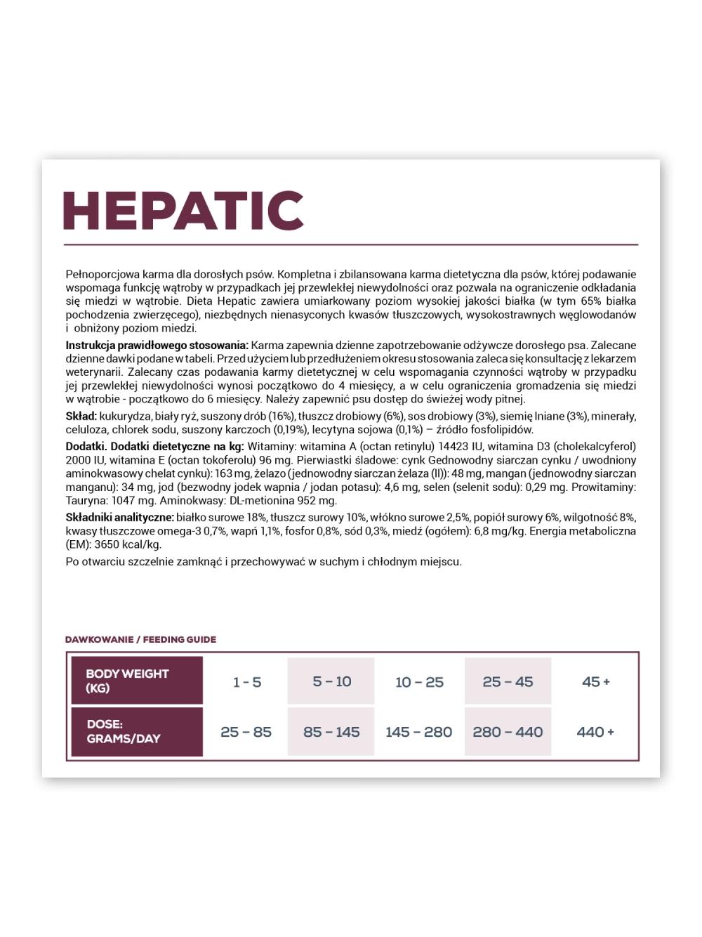 VETEXPERT Hepatic Dog 2kg