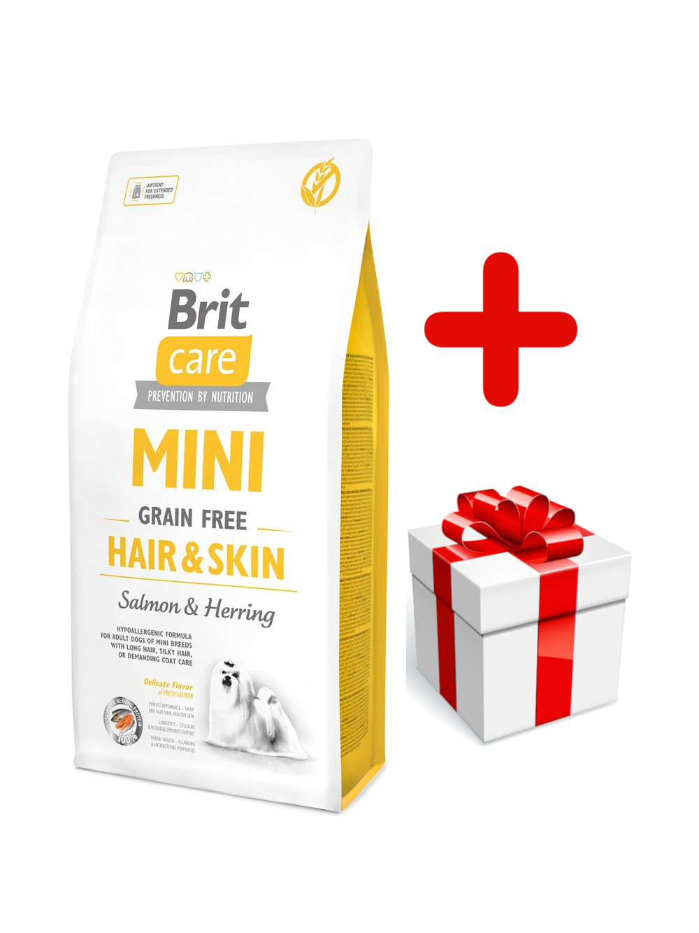 BRIT CARE Mini Grain-Free Hair&Skin 7kg + niespodzianka dla psa GRATIS!