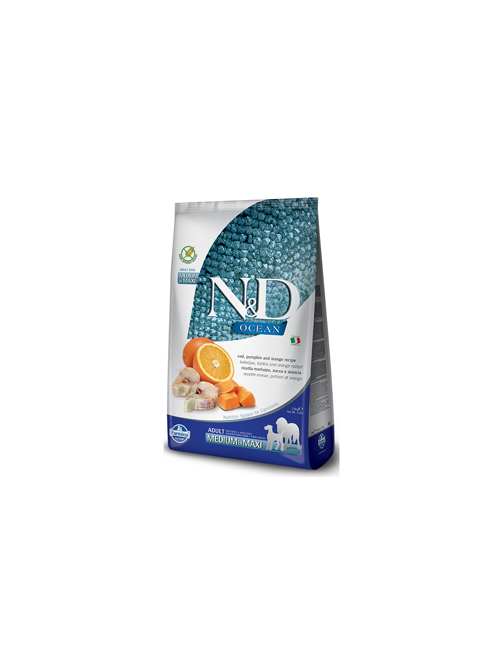 FARMINA N&D Ocean canine COD, PUMPKIN & ORANGE ADULT MEDIUM & MAXI 11kg/ Opakowanie uszkodzone (8363) !!!