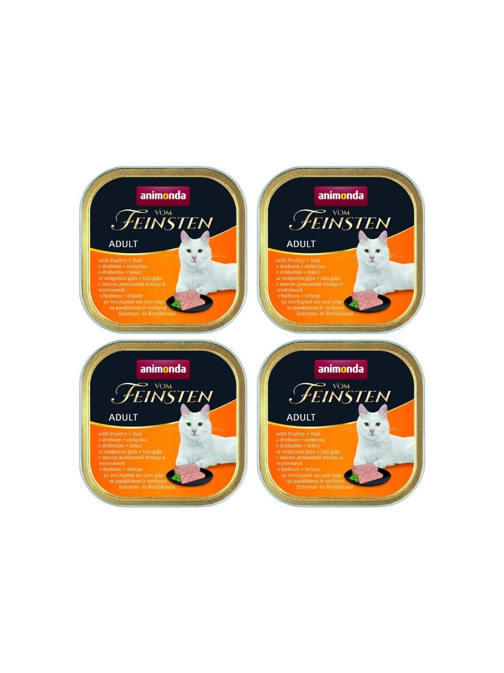 ANIMONDA Vom Feinsten Adult Cat smak: z drobiem i cielęciną 32x100g SUPER CENA