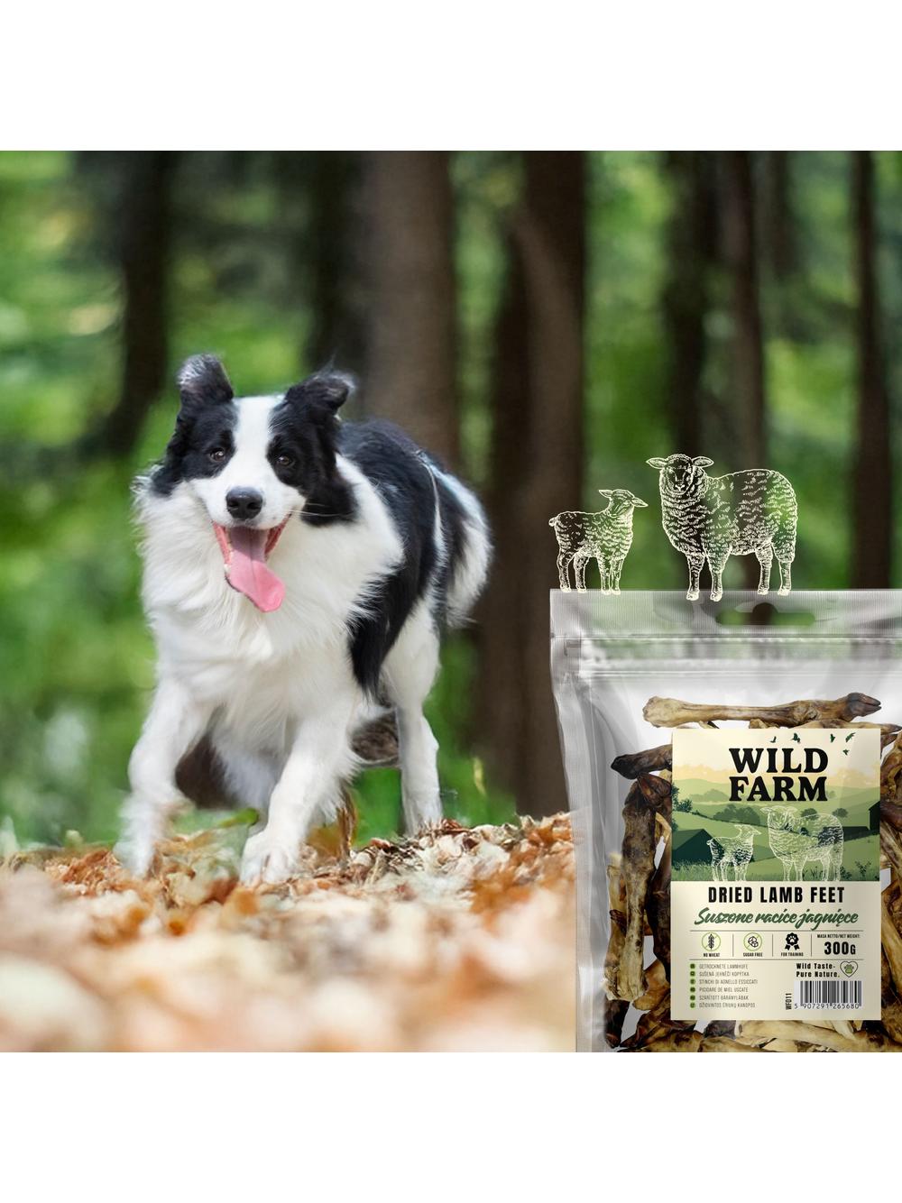 WILD FARM Suszone racice jagnięce 300g przysmak dla psa