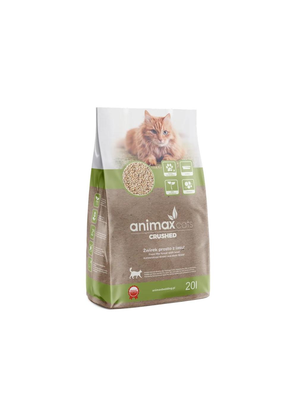 Animax cats żwirek drewniany naturalny dla kota 20L Kruszon