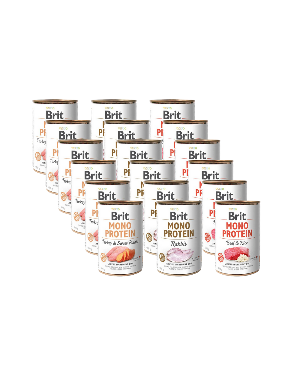 BRIT MONO PROTEIN Mix Smaków 18x400g