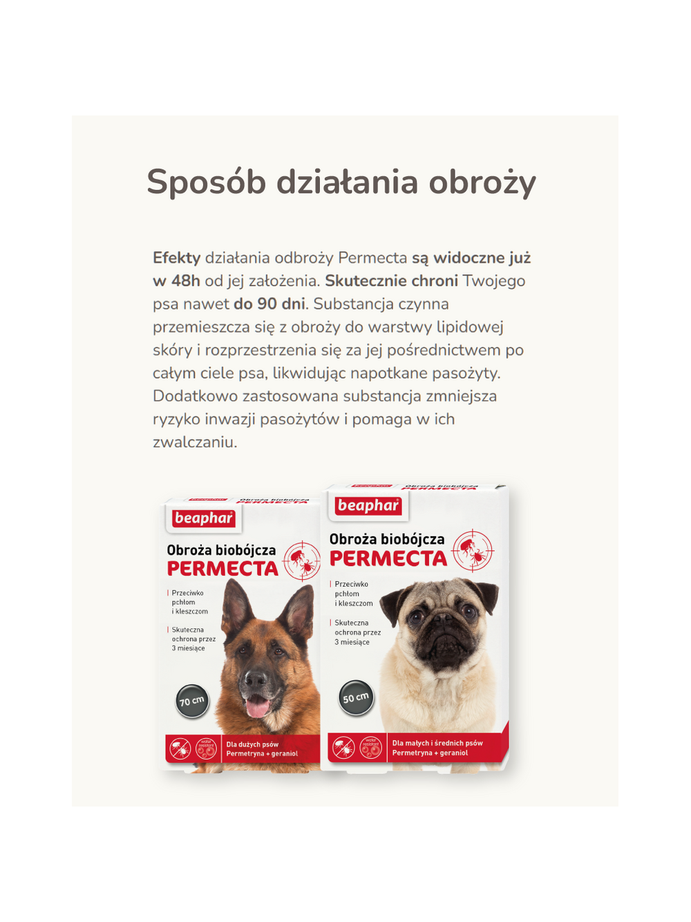 Beaphar Obroża Biobójcza Permecta Dog S 50cm