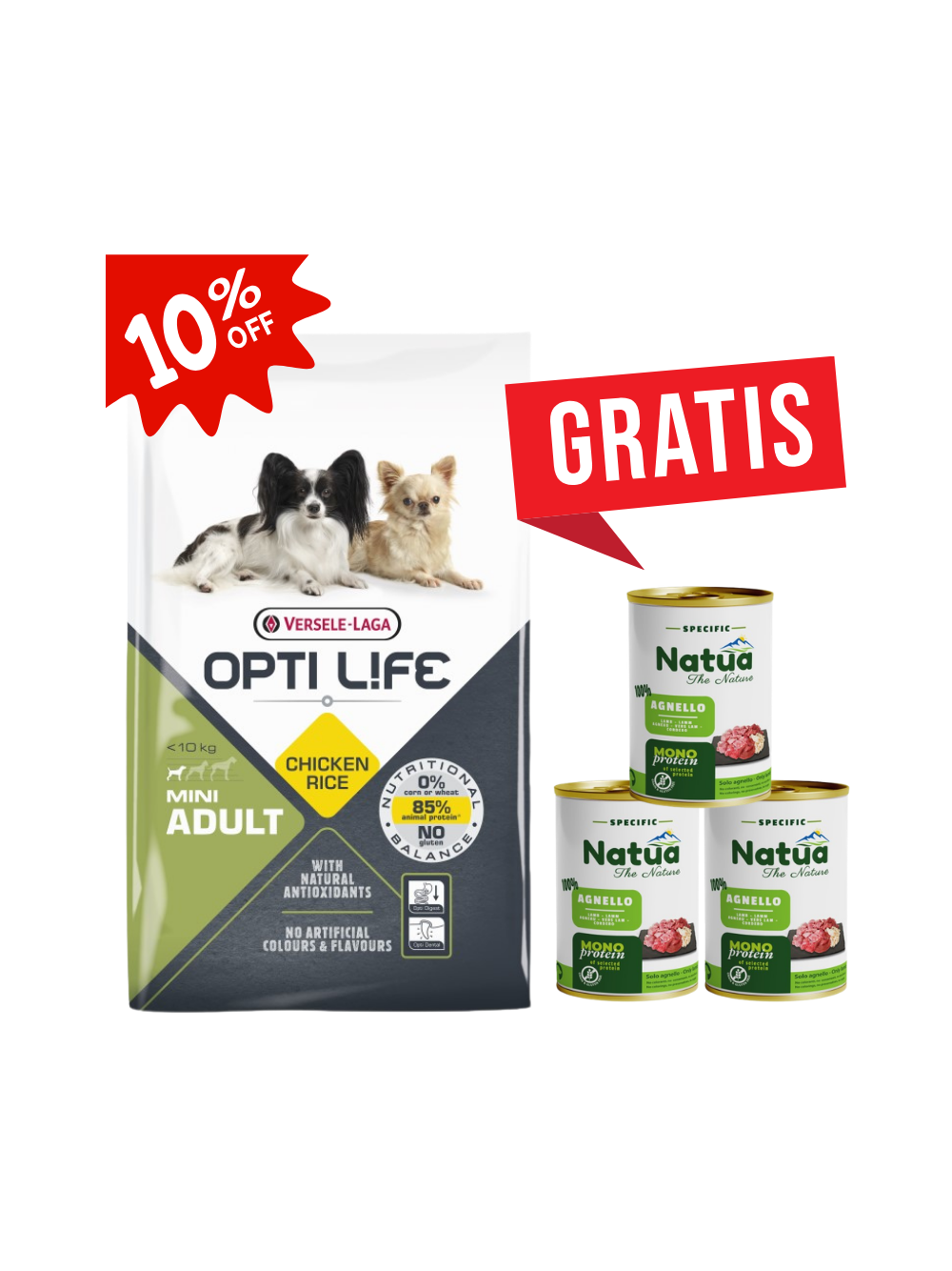 VERSELE-LAGA Opti Life Adult Mini 7,5kg - z kurczakiem - dla małych ras