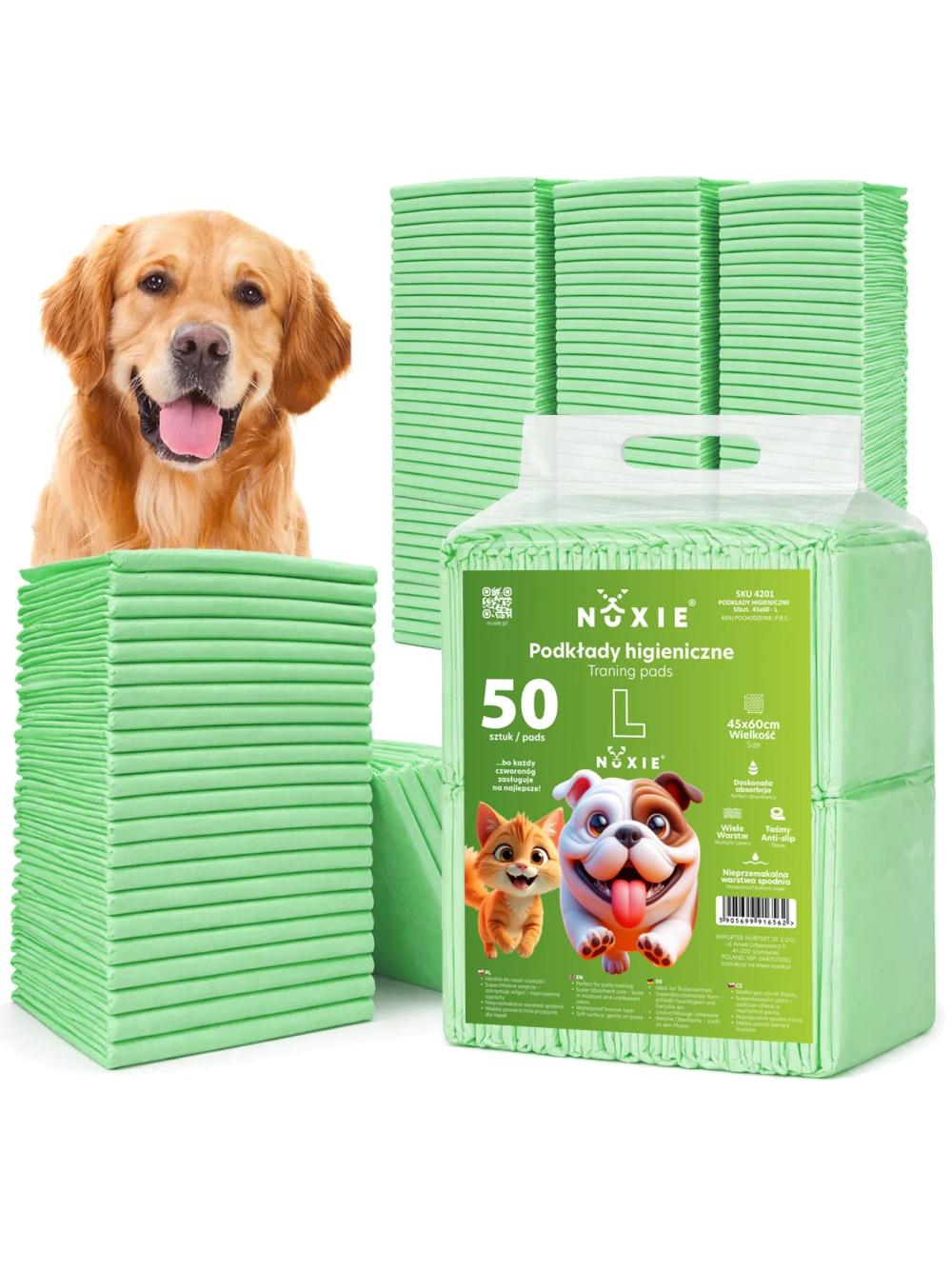 NUXIE® Podkłady higieniczne zielone L 50szt  45x60cm