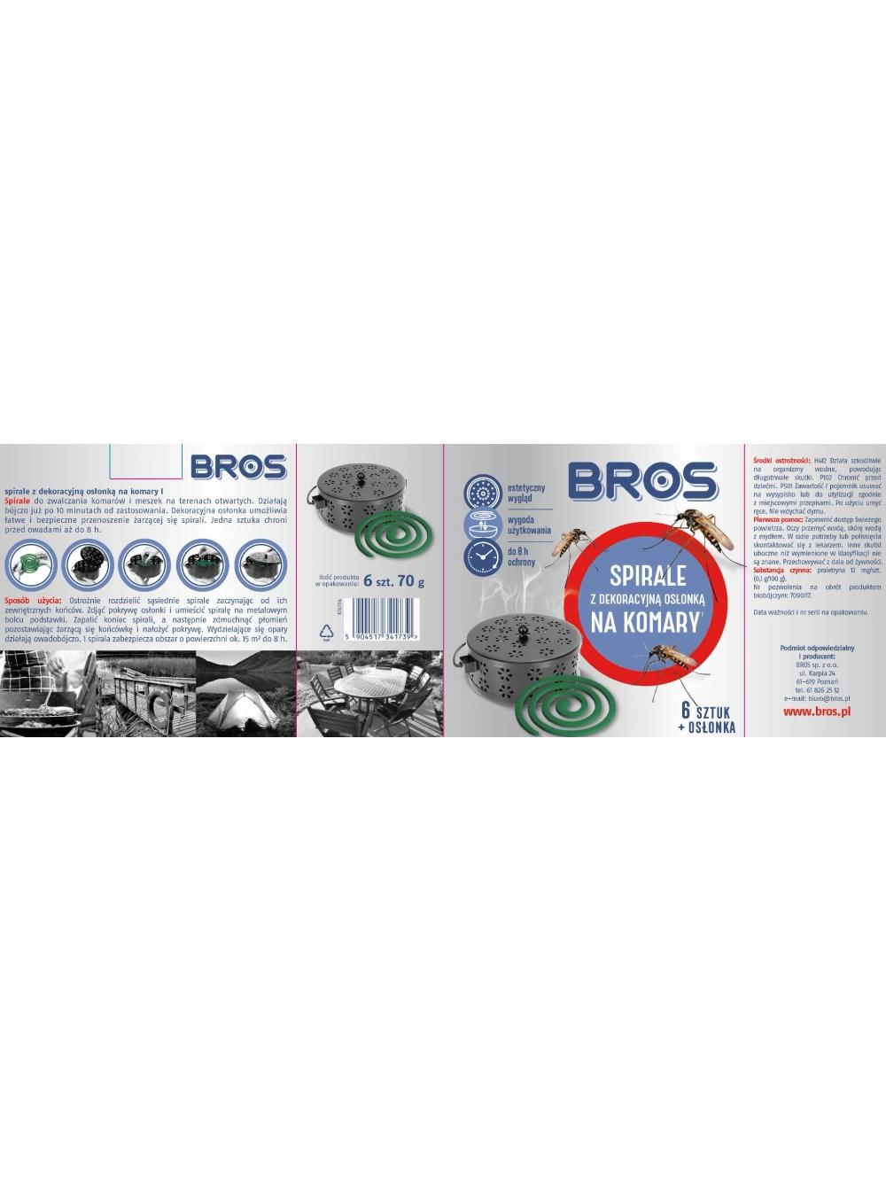 BROS - Spirale na komary z dekoracyjną osłonką 6szt.