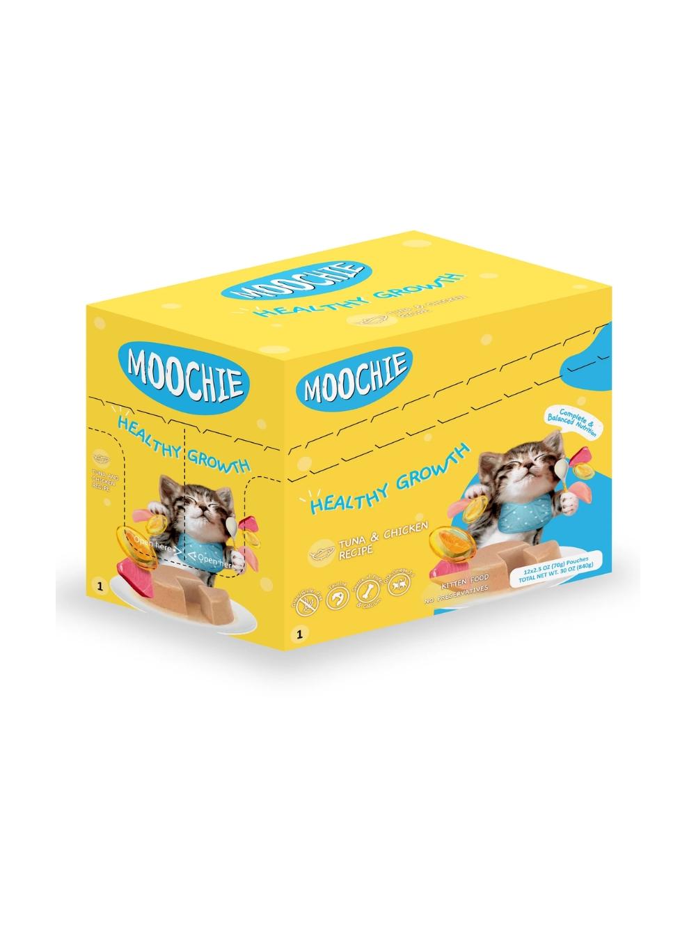 MOOCHIE KITTEN Healthy Growth Tuna & Chicken 12x70g zdrowy wzrost