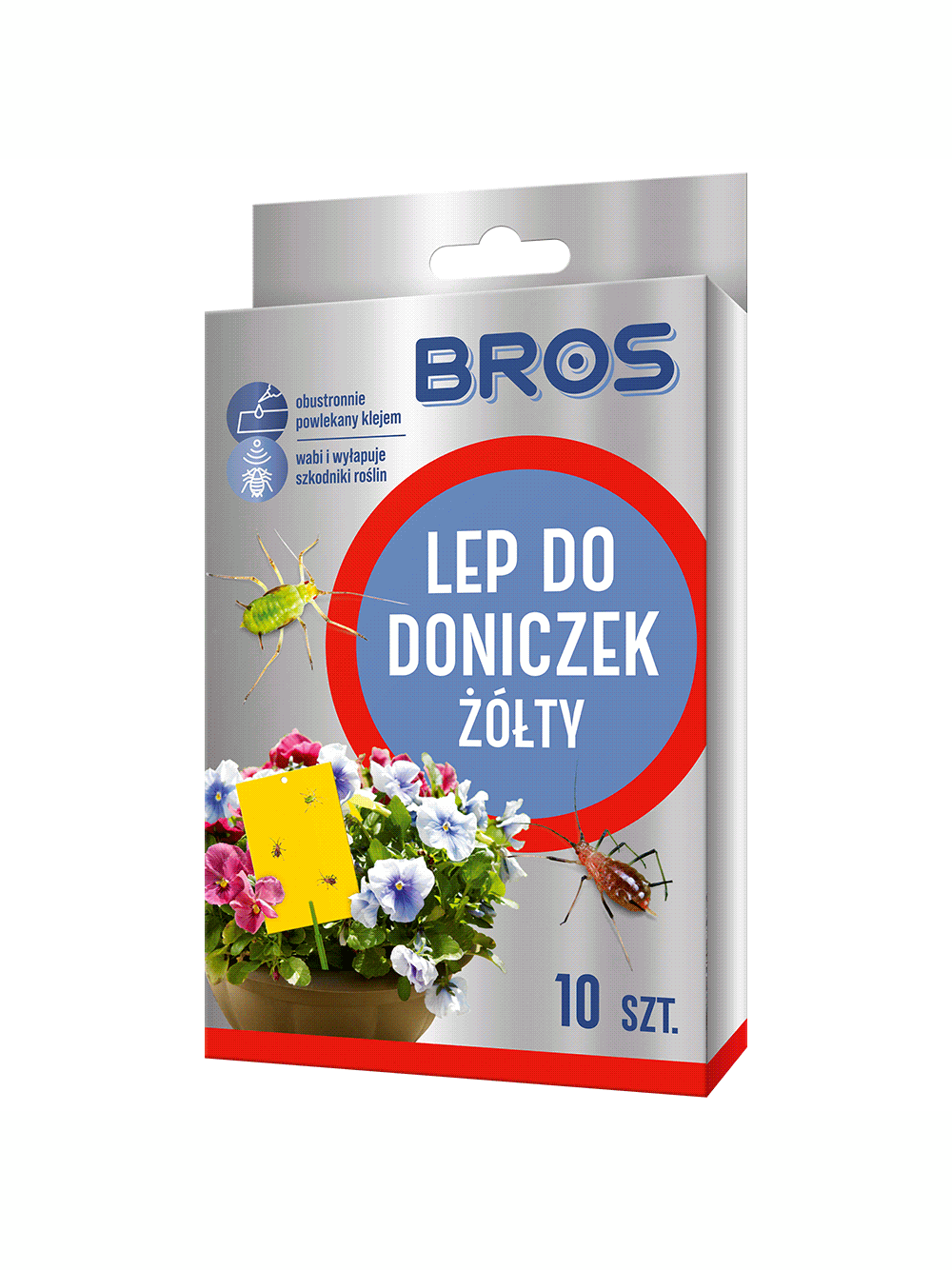 BROS Lep do doniczek żółty 10szt.