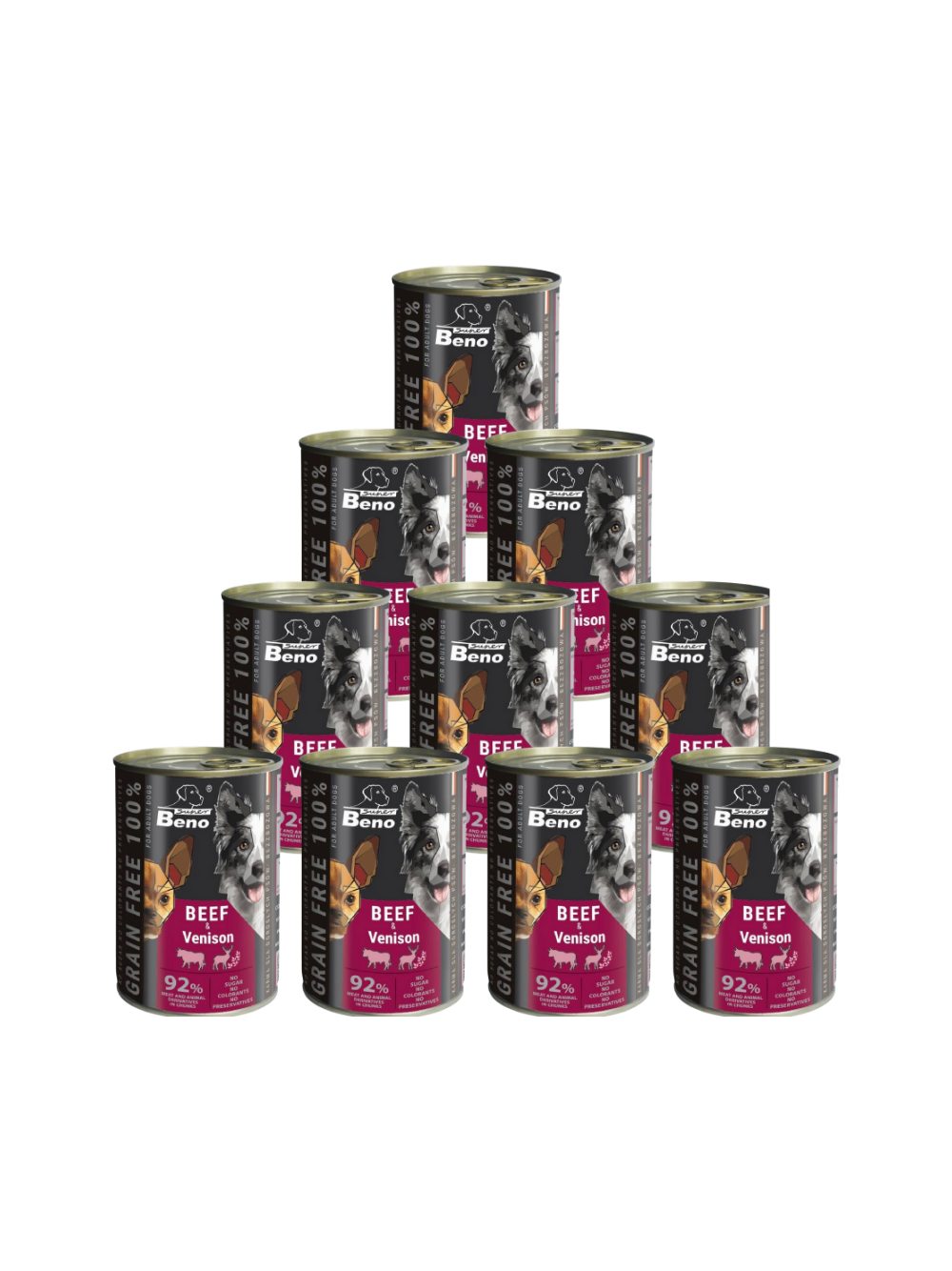 Super Beno PIES bezzbożowe kąski z wołowiną i dziczyzną w sosie 10x415g