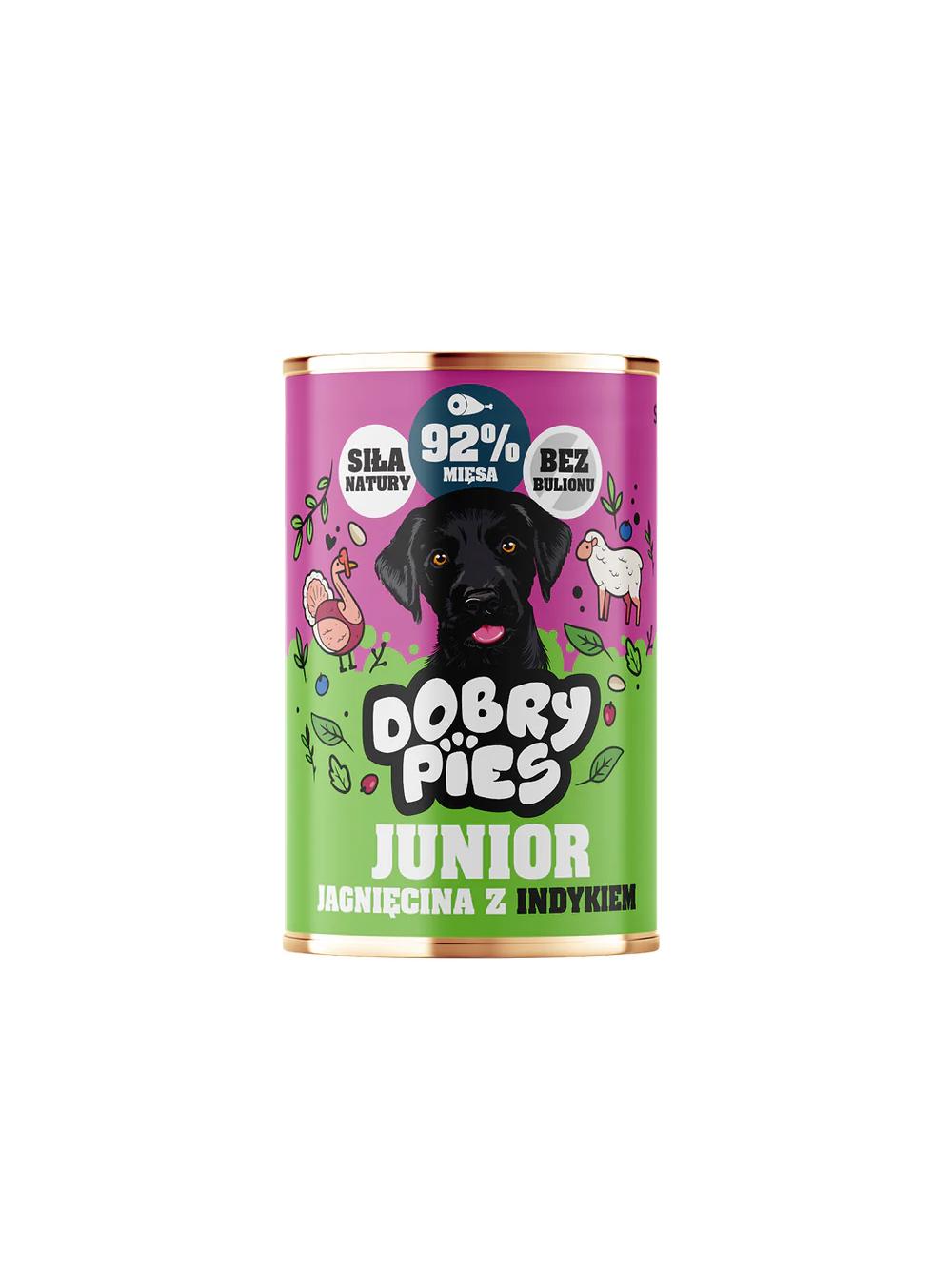 Dobry Pies Junior Jagnięcina z indykiem 400g