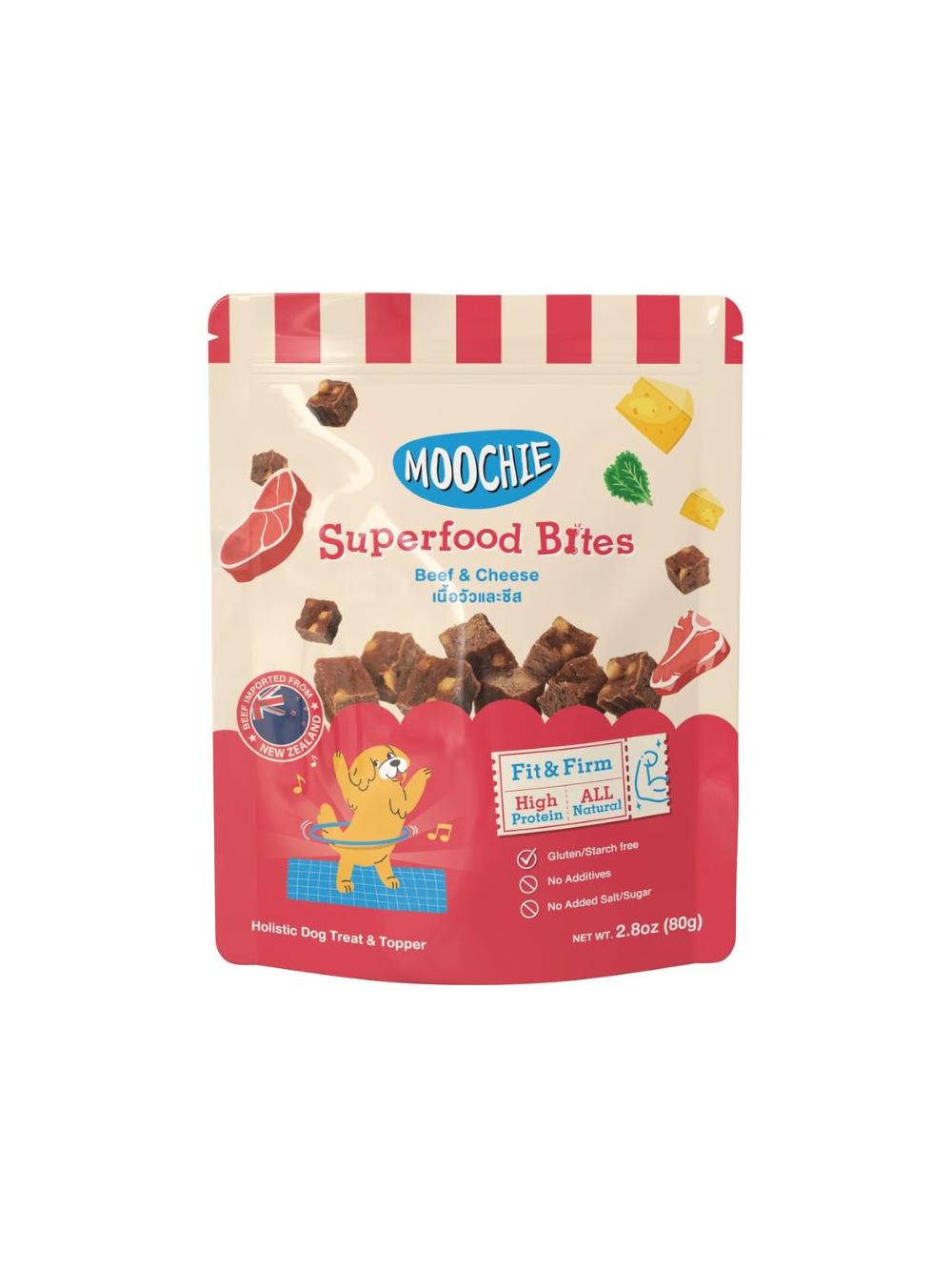 MOOCHIE Superfood Bites Beef & Cheese 40g smakołyki dla psa