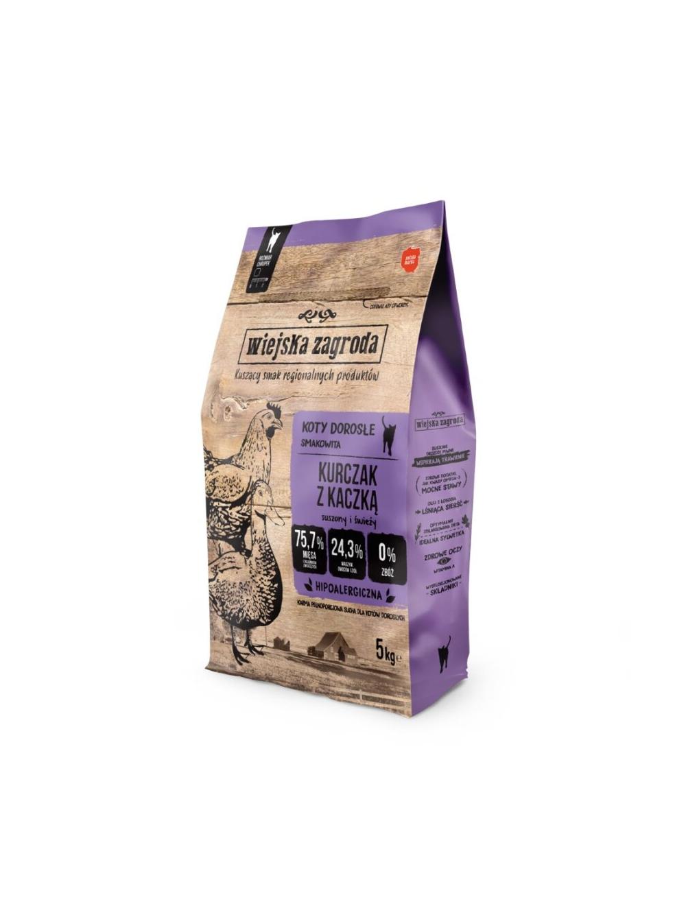 Wiejska Zagroda Kurczak z kaczką dla kota 5kg