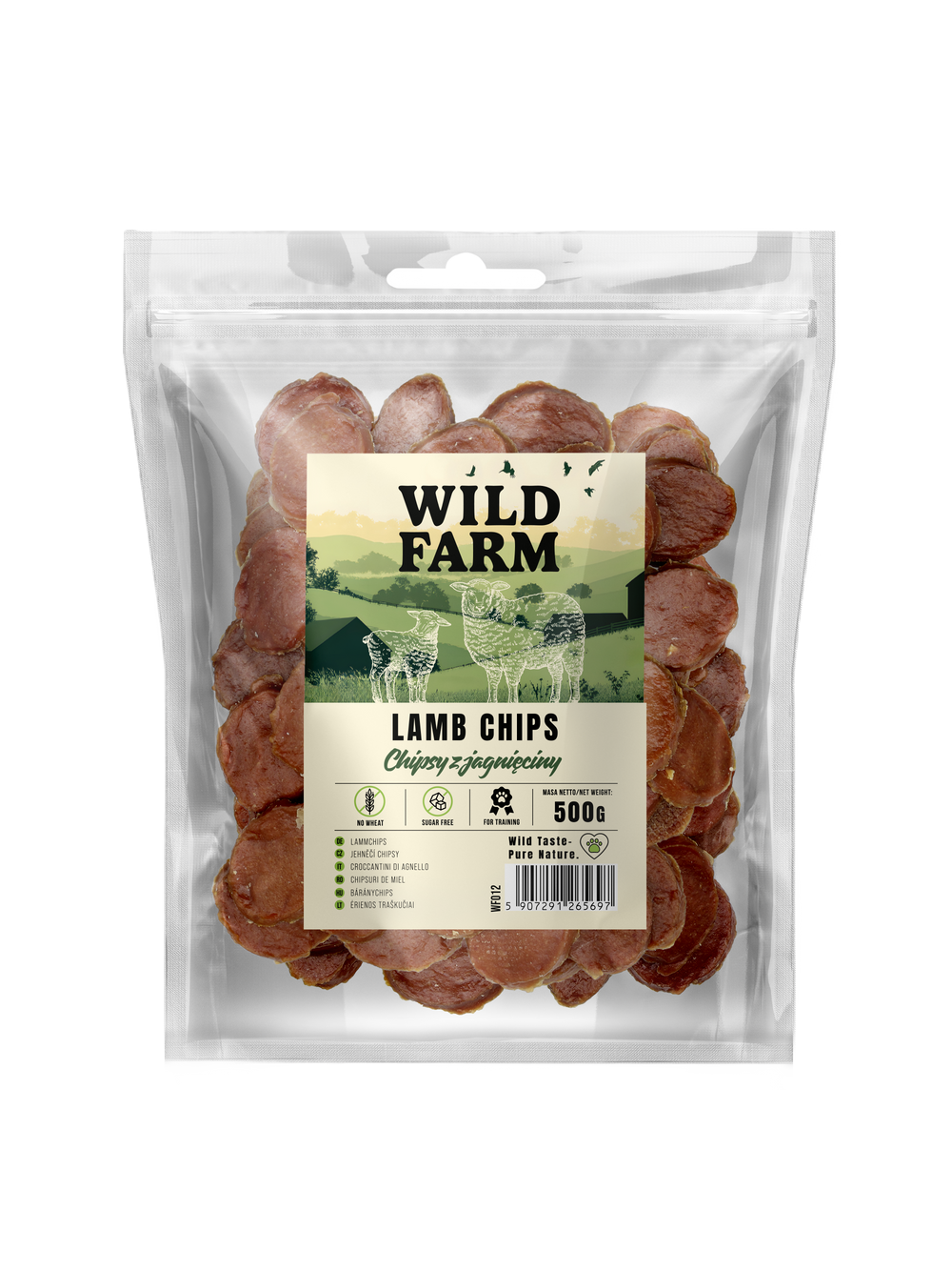 WILD FARM Chipsy z jagnięciny 500g przysmak dla psa