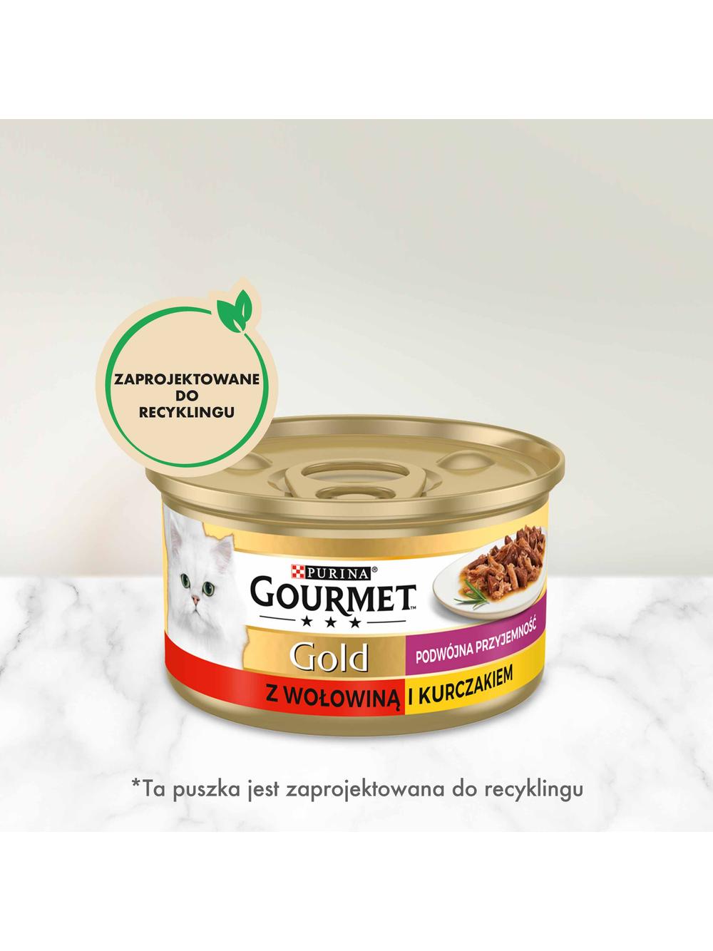 Purina Gourmet Gold z wołowiną i kurczakiem w sosie 72x85g