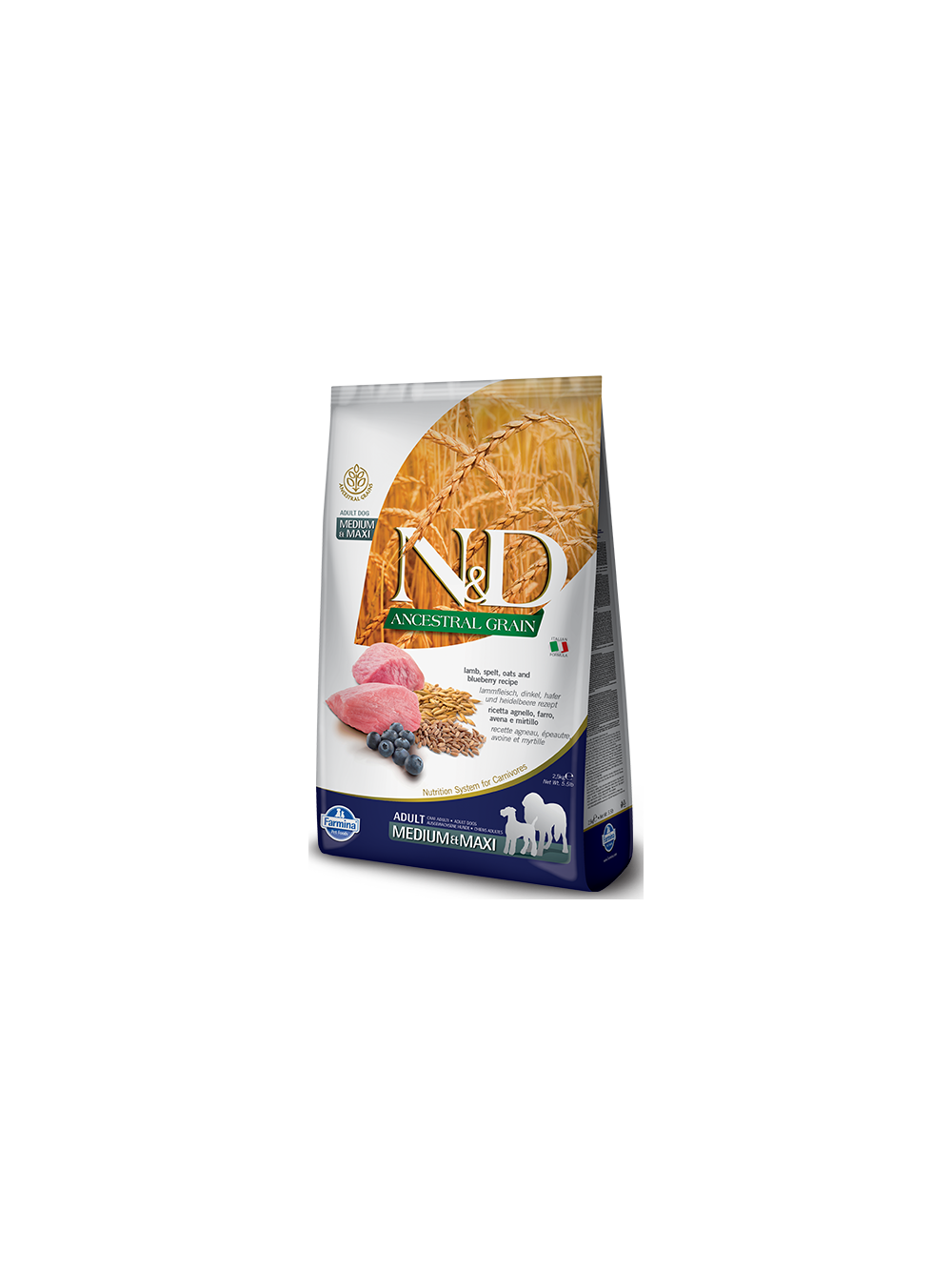 Farmina N&D LAMB BLUEBERRY  MEDIUM MAXI 12kg /Opakowanie uszkodzone (8261) !!
