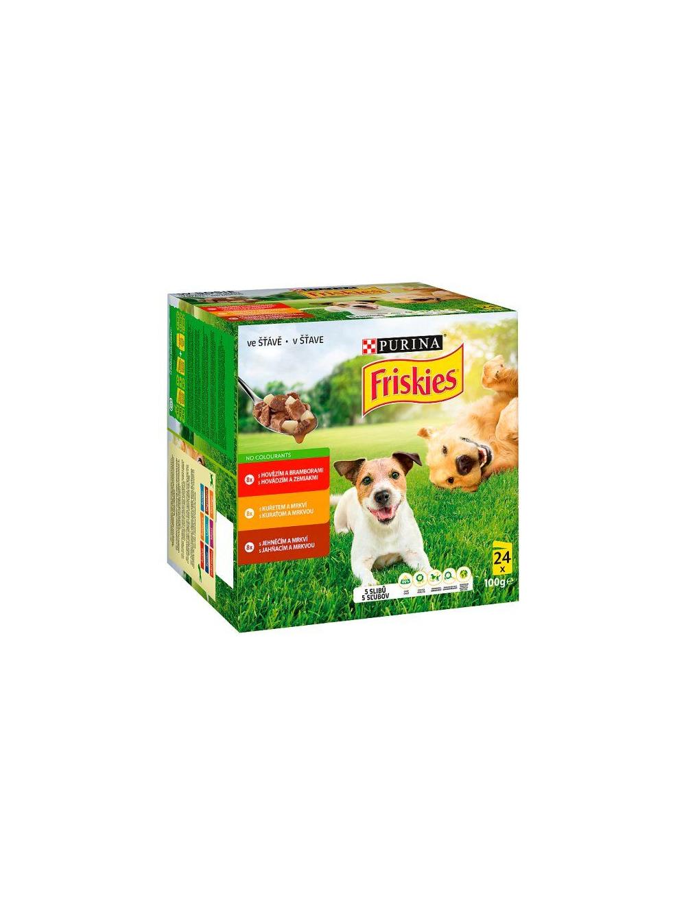 Friskies ADULT Dog wołowina, kurczak, jagnięcina w sosie 96x100 g