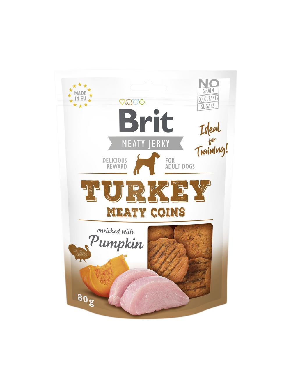 BRIT Jerky Snack Turkey Meaty Coins with Pumpkin 80g