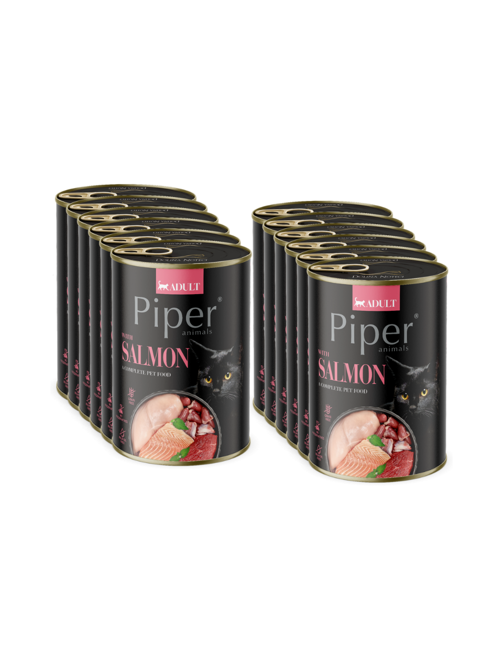DOLINA NOTECI Piper dla kota z łososiem 12x400g