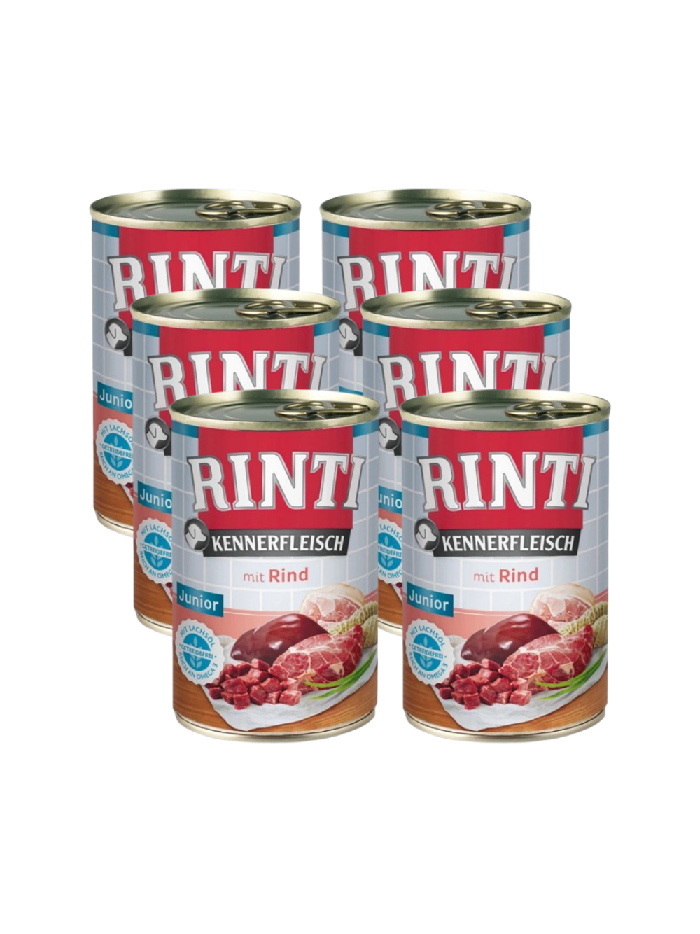 Rinti Kennerfleisch Junior Rind karma mokra dla psa - wołowina 6x400g