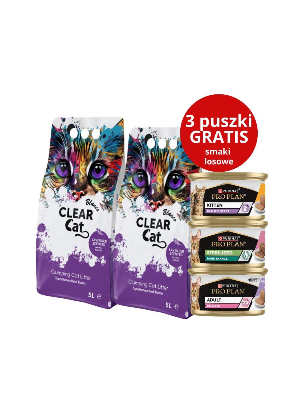 Clear Cat Blanco Lawenda żwirek bentonitowy 2x5l