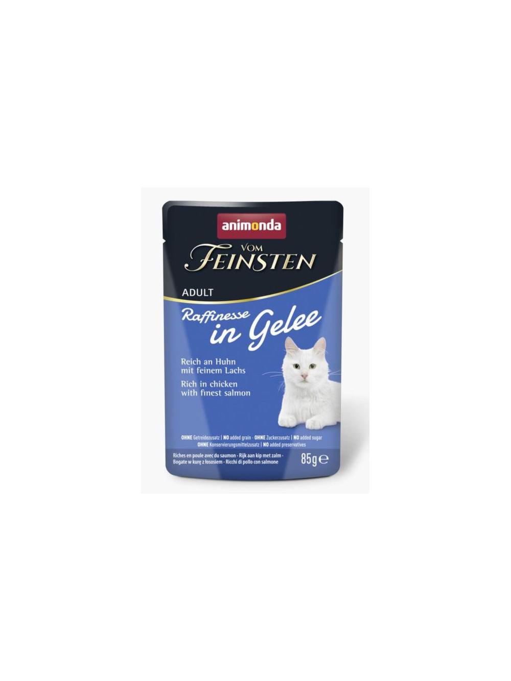 ANIMONDA Vom Feinsten Raffinesse kurczak z łososiem w galarecie 85g