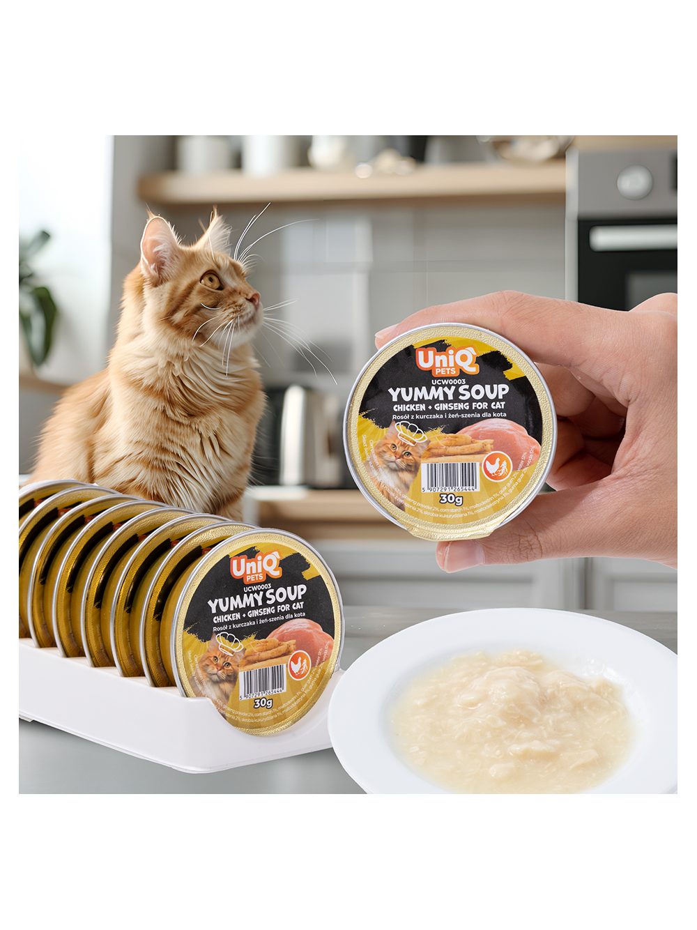 UNIQ PETS KARMA MOKRA DLA KOTA ROYAL CHICKEN rosół z kurczaka i żeń szenia 30 g x 8 szt