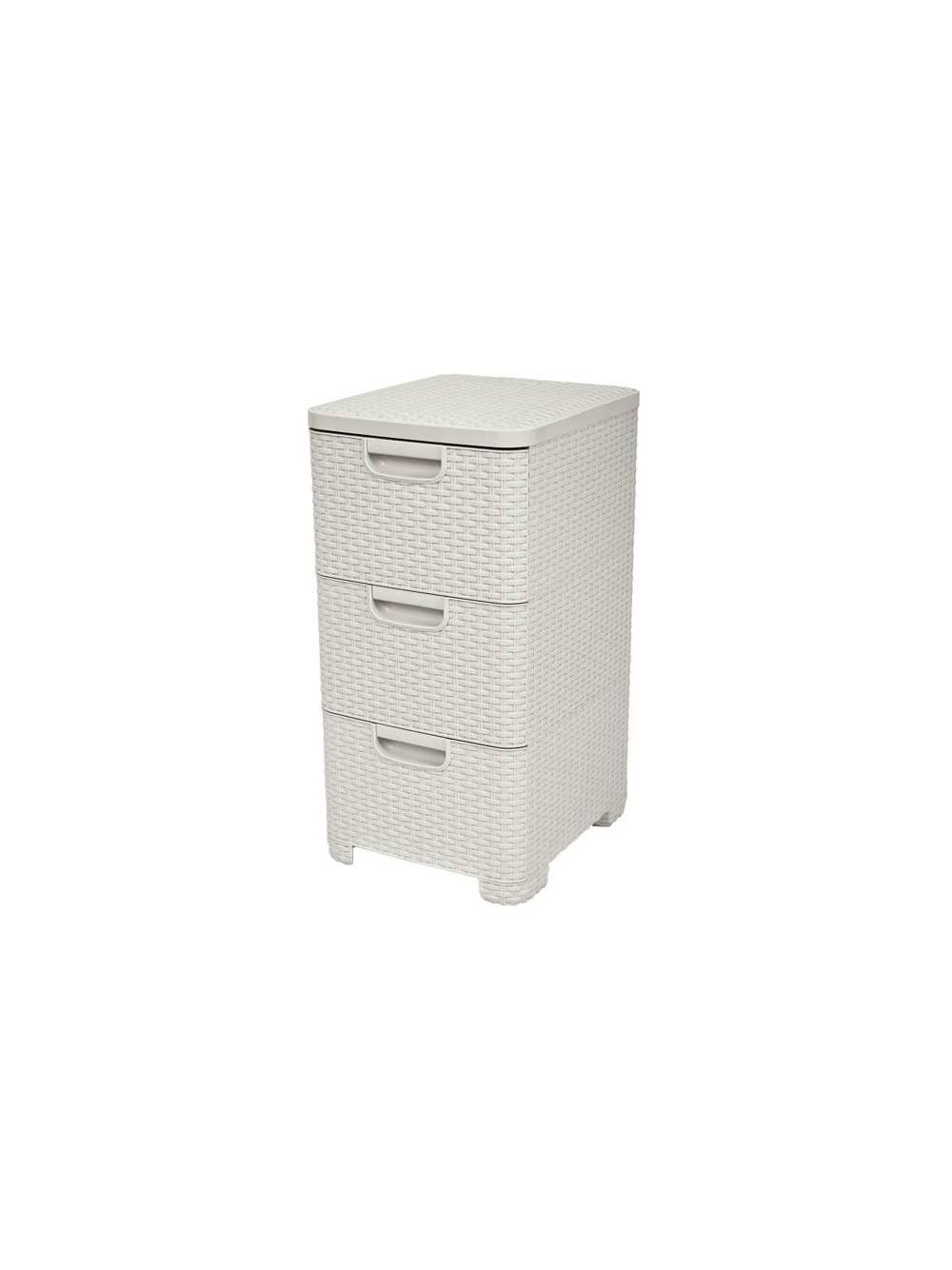 Curver Regał z szufladami 3x14L STYLE kremowy