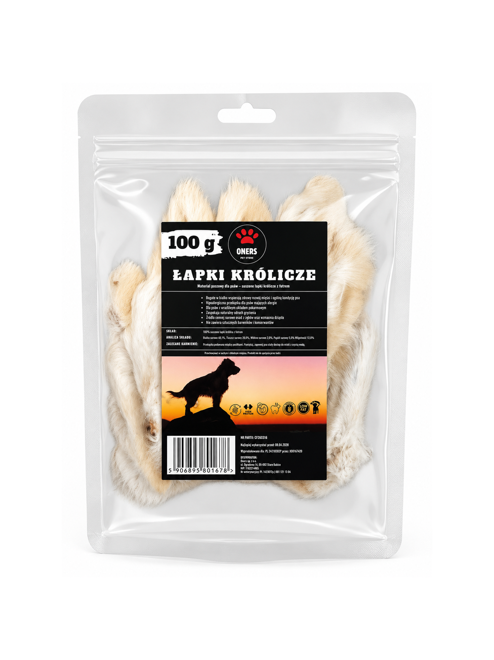 ONERS ŁAPKI KRÓLICZE 100g