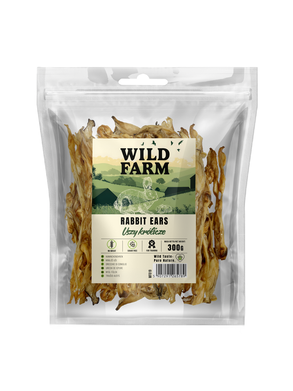 WILD FARM uszy królicze 300g przysmak dla psa