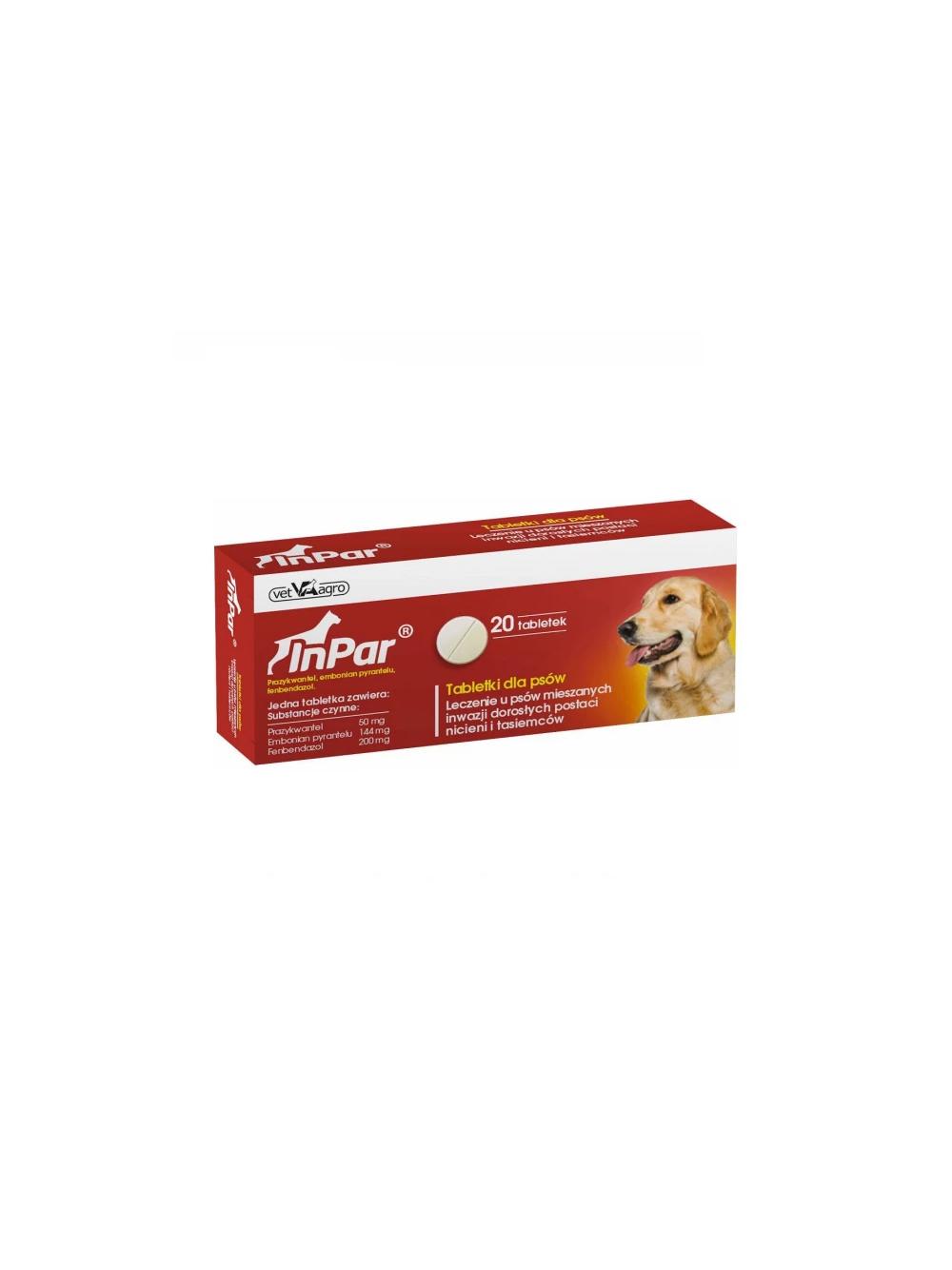 InPar 50/144/200 mg tabletki dla psów (20 tabletek)