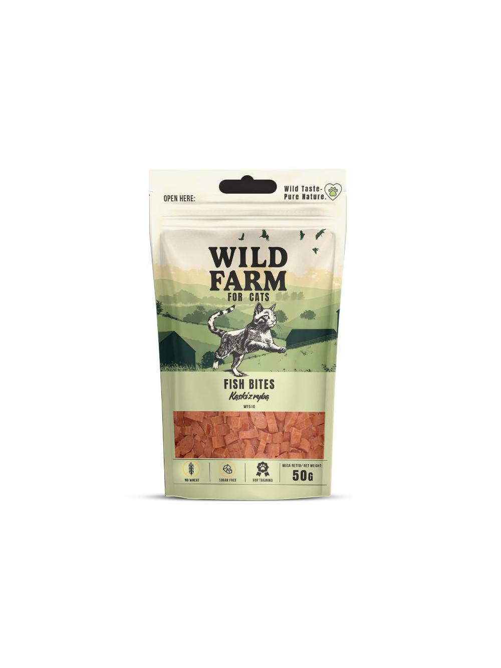 WILD FARM Kąski z rybą 50g przysmak dla kota