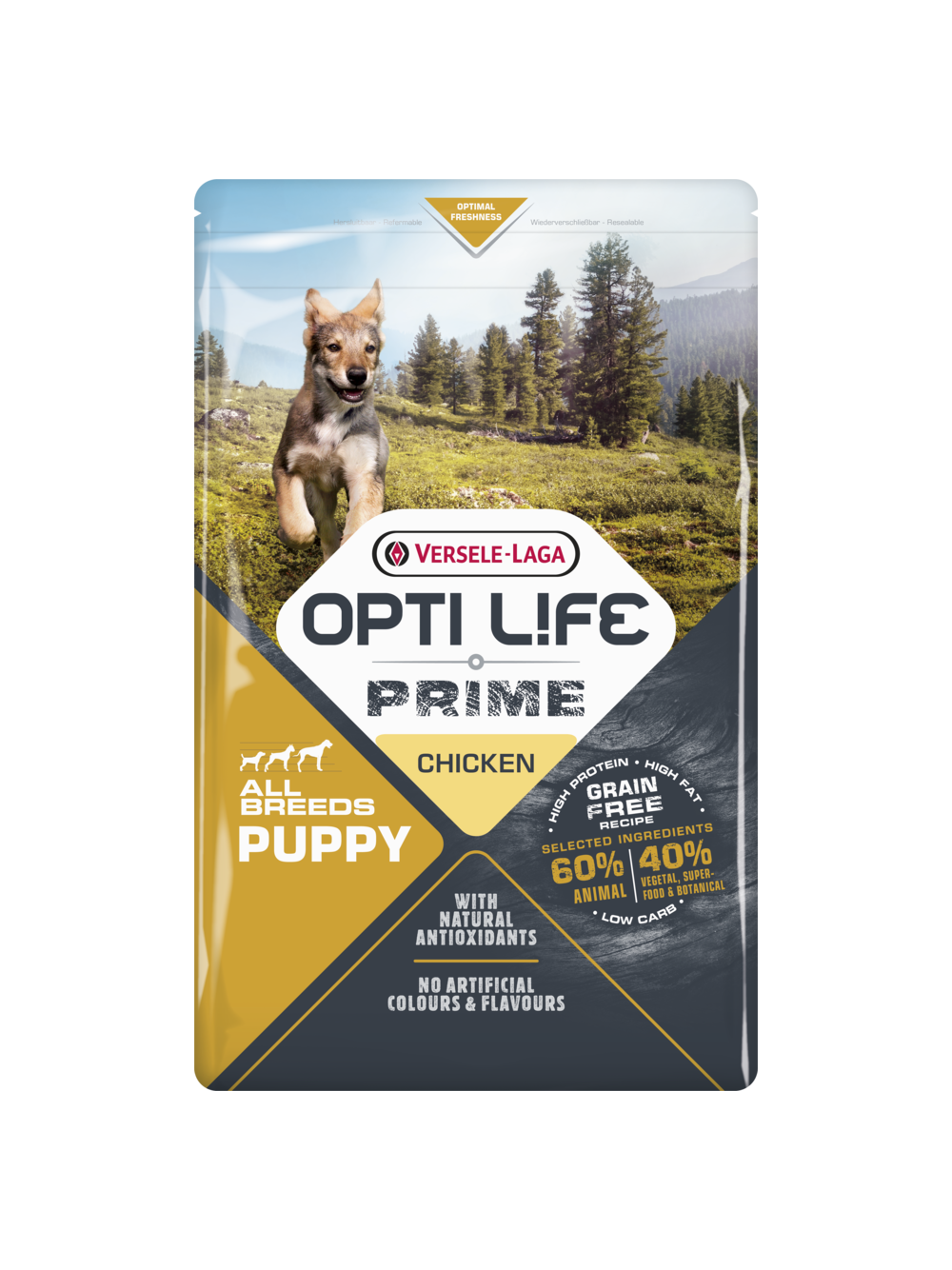 VERSELE-LAGA Opti Life Prime Puppy 2,5kg - karma bezzbożowa dla szczeniąt z kurczakiem