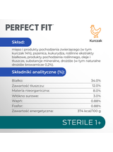 PERFECT FIT (Sterile 1+) 4x750g Bogaty w Kurczaka - sucha karma dla kota po sterylizacji