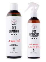 PET Shampoo Argan Oil_Szampon Arganowy 250ml Hypoallergenic + PETS ANTI INSECT - skuteczna ochrona przeciw kleszczom, pchłom oraz innym owadom 250ml