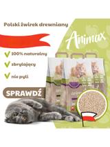 Animax cats żwirek drewniany naturalny dla kota 20L Kruszon