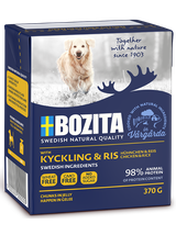 BOZITA Dog: Kurczak i ryż w galarecie 12x370g + BOZITA Meaty Bites renifer z kaczką przysmak pies 70g GRATIS!!!