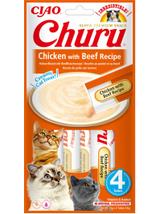 INABA  Churu przysmak dla kota o smaku kurczaka i wołowiny 4x14g