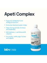 Lab-v Apeti Complex – wsparcie metabolizmu, energii i pobrania paszy dla drobiu, bydła, świń, koni i królików 1000 ml