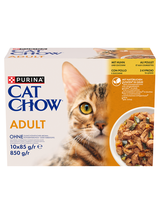 PURINA Cat Chow Adult Karma dla kotów z kurczakiem i cukinią w galaretce 10x85g (7+3 GRATIS)