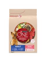 PURINA ONE Adult Mini/Small Karma dla dorosłych psów bogata w wołowinę z ryżem 3 kg